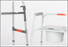 Wlakers and Commodes; standard bedside, drop-arm, bariatric